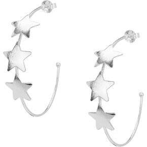Sheila Fajl Silvina Star Statement Hoop Earrings in Silver Plated in Kuwait