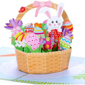 يااااسس! عيد الفصح بطاقة منبثقة ثلاثية الأبعاد سلة البيض الأرنب بطاقات المعايدة للأطفال عائلة بطاقة عيد الفصح سعيد مع مغلف 5 "× 7" in Kuwait