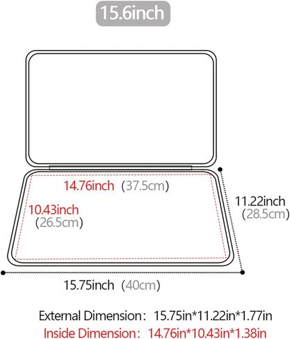 15.6inch Laptop Sleeve for Dell Inspiron 15/15 Laptop DC15250/ Dell G15, for Acer Aspire Go 15 Case Hard Shell, 15 inch Shockproof Waterproof Laptop Bag in Kuwait