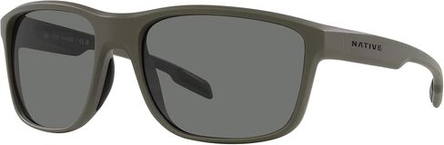 نظارة شمسية Native Man بإطار زيتوني غير لامع، عدسات مستقطبة رمادية، 59 ملم in Kuwait