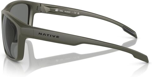 نظارة شمسية Native Man بإطار زيتوني غير لامع، عدسات مستقطبة رمادية، 59 ملم in Kuwait