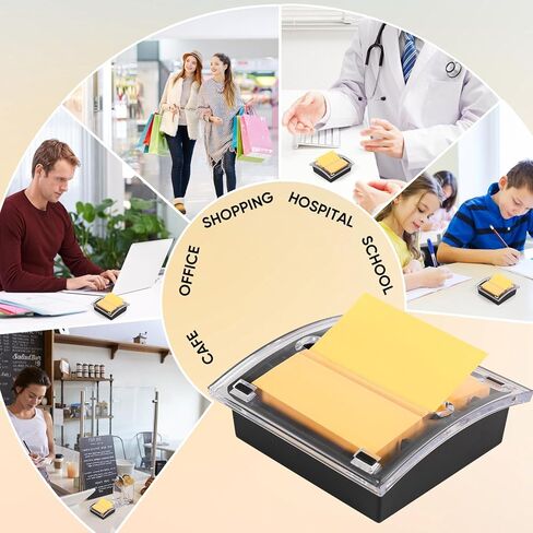4 Pcs Pop Up Note Dispenser，Sticky Note Holder ，3 x 3 Inch，Clear Top and Black Base Sticky Notes Dispenser for School Office Home Store Classroom Desk Supplies in Saudi Arabia