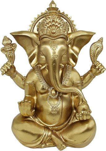 Ganesha Idol Statues, Sandstone Ganpati Idol, Indian Elephant Buddha Sculpture, 10" Hindu Ganesh God Figurine for Living Room Entrance Home Decor, Birthday Housewarming for Art Lover in Kuwait
