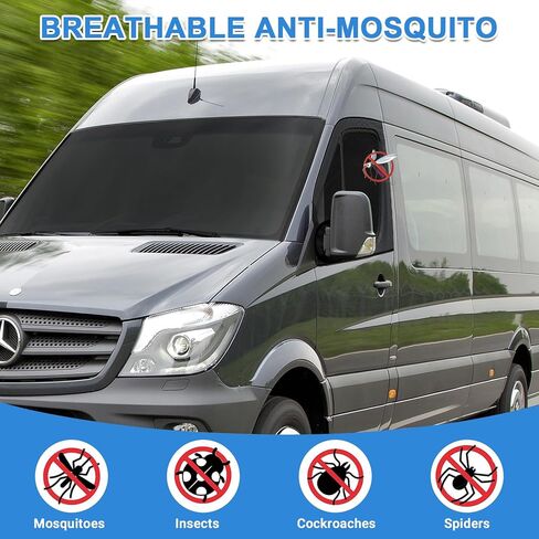 طبقات مزدوجة نافذة جانبية ظلة شاشة علة مغناطيسية للأبواب الأمامية، زوج شاشة علة النافذة وستارة ظلة متوافقة مع مرسيدس سبرينتر 2007-2025 in Kuwait