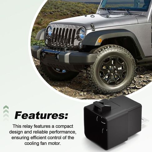 Engine Cooling Fan Motor Relay Compatible with 2009-2016 Wrangler JK Replace 56055667AA 56055667AB in Kuwait