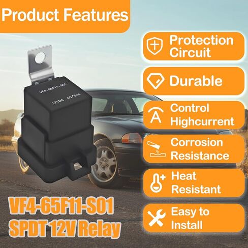 (حزمة من 2) VF4-65F11-S01 12VDC 40/30A 5-Pin مرحل السيارة - SPDT مرحل الطاقة العالي الحالي لتطبيقات السيارات in Kuwait