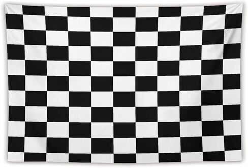 Black White Plaid Tapestry Wall Hanging Geometric Checkered Flag Racing Race Car Line Pattern Tapestries Home Decor for Living Room Bedroom Apartment Farmhouse Dorm 40"x60" in Saudi Arabia
