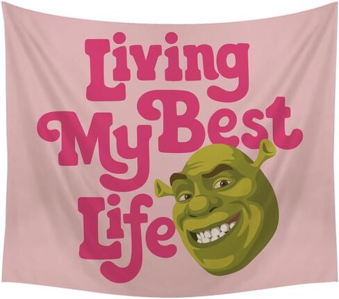 POP Creations Shrek Get Outta My Swamp Large Tapestry 60"X48" – Funny Wall Hanging Flag for Bedroom, Cool Meme Poster, Aesthetic Banner Decor for Dorms in Saudi Arabia