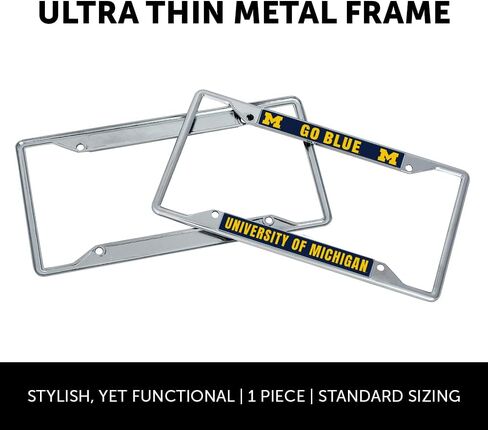 Desert Cactus University of Michigan License Plate Frame Wolverines UM U of M Holder for Front or Back of Car Metal Car Tag Holder Officially Licensed (Slogan 1) in Saudi Arabia
