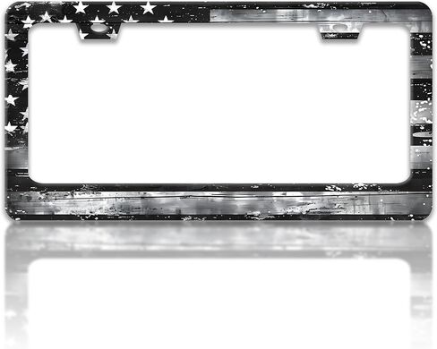 Brown Balck White Cow Print License Plate Frame Spots License Plate Holders Funny Stainless Steel Auto Accessory Bracket 2 Hole with Screws Universal Us Car License Plate Frames 6x12 in for Women Men in Saudi Arabia