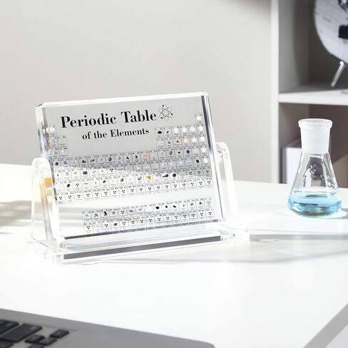 HeiMma Acrylic Periodic Table with Real Elements Inside，Size: 8.3" * 5.5", Gifts for Science Lovers Science Teacher Student in Kuwait