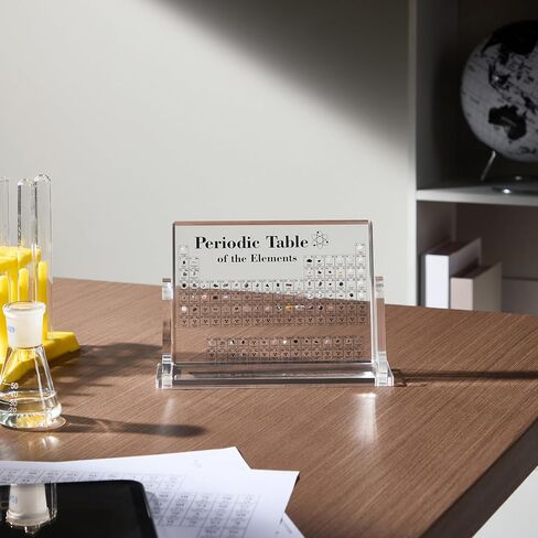 HeiMma Acrylic Periodic Table with Real Elements Inside，Size: 8.3" * 5.5", Gifts for Science Lovers Science Teacher Student in Kuwait