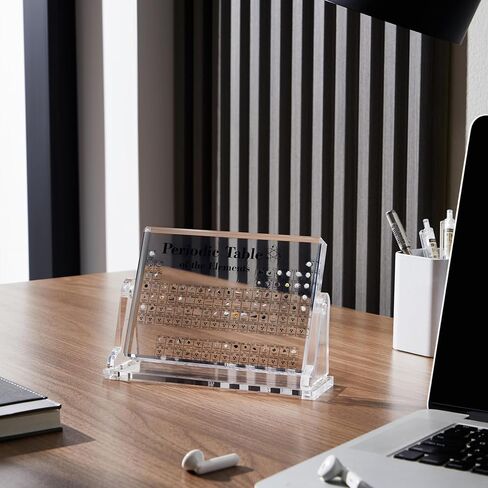 HeiMma Acrylic Periodic Table with Real Elements Inside，Size: 8.3" * 5.5", Gifts for Science Lovers Science Teacher Student in Kuwait