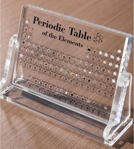 HeiMma Acrylic Periodic Table with Real Elements Inside，Size: 8.3" * 5.5", Gifts for Science Lovers Science Teacher Student in Kuwait