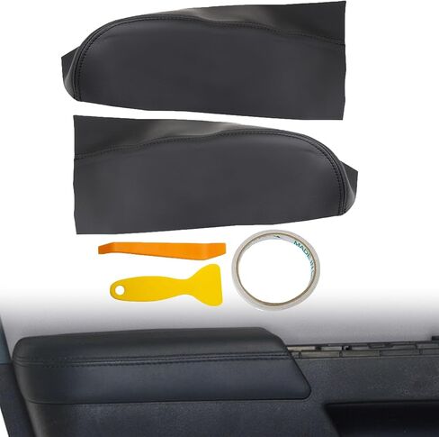 GXARTS 2 قطعة غطاء مسند ذراع للباب الخلفي من الجلد متوافق مع Honda Pilot 2009 2010 2011 2012 2013 2014 2015 أسود in Saudi Arabia