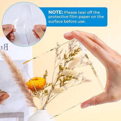 4Pcs Acrylic Blocks for Display 4 x 4 x 1 Inch Clear Acrylic Square Display Block Lucite Blocks Clear Polished Cube Risers Solid Jewelry Pedestal Stand for Jewelry Perfume Ring Collection Props Cake in Kuwait