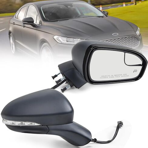 Left Driver Side Power Mirror for Ford Fusion 2013-2015 Door Mirror with Heated Glass, Turn Signal Light and Puddle Light, Paint to Match (7Pins) in Saudi Arabia