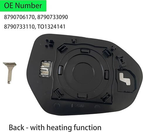 Driver Side Heated Mirror Glass Compatible with Toyota Camry 2018-2024, Corolla 2019-2024, Prius 2016-2022,Left Power Heated Convex Mirror Glass 8790706170, 8790733090, 8790733110, TO1324141 in Kuwait