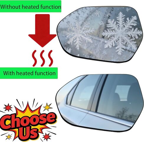 Driver Side Heated Mirror Glass Compatible with Toyota Camry 2018-2024, Corolla 2019-2024, Prius 2016-2022,Left Power Heated Convex Mirror Glass 8790706170, 8790733090, 8790733110, TO1324141 in Kuwait