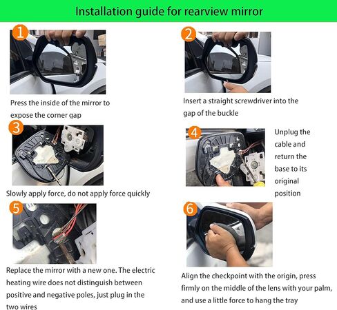 Driver Side Heated Mirror Glass Compatible with Toyota Camry 2018-2024, Corolla 2019-2024, Prius 2016-2022,Left Power Heated Convex Mirror Glass 8790706170, 8790733090, 8790733110, TO1324141 in Kuwait