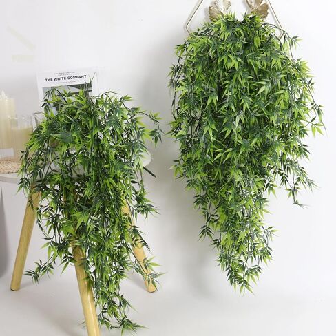 RECUTMS Artificial Hanging Bamboo Plants 3Packs 2.6FT Fake Bamboo Leaves Vine Plant Swag Faux Ivy Greenery for Home Office Wedding Party Garden Patio Kitchen Wall Spring Summer Indoor Outdoor Decor in Saudi Arabia