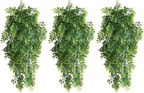 RECUTMS Artificial Hanging Bamboo Plants 3Packs 2.6FT Fake Bamboo Leaves Vine Plant Swag Faux Ivy Greenery for Home Office Wedding Party Garden Patio Kitchen Wall Spring Summer Indoor Outdoor Decor in Saudi Arabia