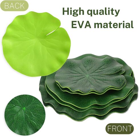 6 قطع من وسادات الزنبق الاصطناعية للبرك، 3 أحجام من وسادات الزنبق المزيفة العائمة الواقعية، نباتات أوراق اللوتس الاصطناعية لحمام السباحة، وحوض السمك، والنافورة، وتزيين الحديقة in Kuwait