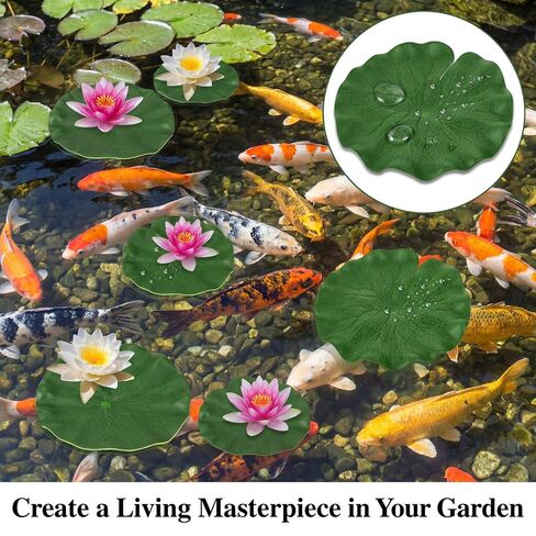 6 قطع من وسادات الزنبق الاصطناعية للبرك، 3 أحجام من وسادات الزنبق المزيفة العائمة الواقعية، نباتات أوراق اللوتس الاصطناعية لحمام السباحة، وحوض السمك، والنافورة، وتزيين الحديقة in Kuwait