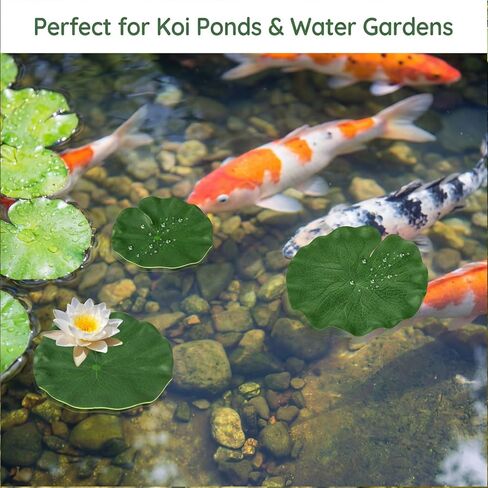 6 قطع من وسادات الزنبق الاصطناعية للبرك، 3 أحجام من وسادات الزنبق المزيفة العائمة الواقعية، نباتات أوراق اللوتس الاصطناعية لحمام السباحة، وحوض السمك، والنافورة، وتزيين الحديقة in Kuwait