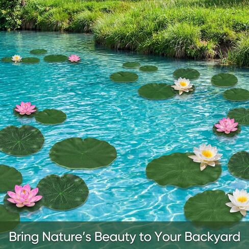 6 قطع من وسادات الزنبق الاصطناعية للبرك، 3 أحجام من وسادات الزنبق المزيفة العائمة الواقعية، نباتات أوراق اللوتس الاصطناعية لحمام السباحة، وحوض السمك، والنافورة، وتزيين الحديقة in Kuwait