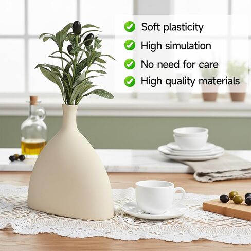 10.23" Artificial Olive Leaves Stems, 10 Sticks Fake Olive Branches for Vases, Artificial Plants Olives Tree Branches Indoor Greenery, Faux Greenery Stems for Vase Tabletop Home Office Wedding Party in Kuwait