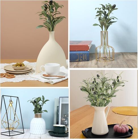 10.23" Artificial Olive Leaves Stems, 10 Sticks Fake Olive Branches for Vases, Artificial Plants Olives Tree Branches Indoor Greenery, Faux Greenery Stems for Vase Tabletop Home Office Wedding Party in Kuwait