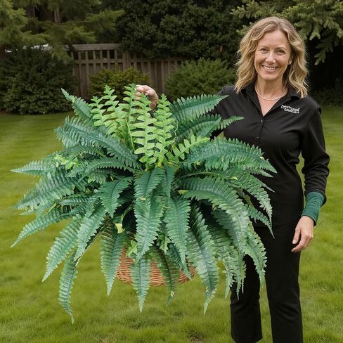 Fake Ferns Artificial Ferns for Outdoors Large Faux Ferns UV Resistance for Outdoor Large Planter Realistic Artificial Boston Fern Plants for Garden Balcony Terrace Decor 25.6In,2Pack,60Leaves in Saudi Arabia