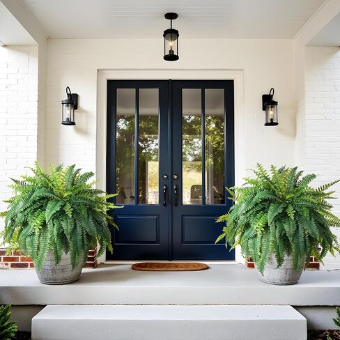 Fake Ferns Artificial Ferns for Outdoors Large Faux Ferns UV Resistance for Outdoor Large Planter Realistic Artificial Boston Fern Plants for Garden Balcony Terrace Decor 25.6In,2Pack,60Leaves in Saudi Arabia
