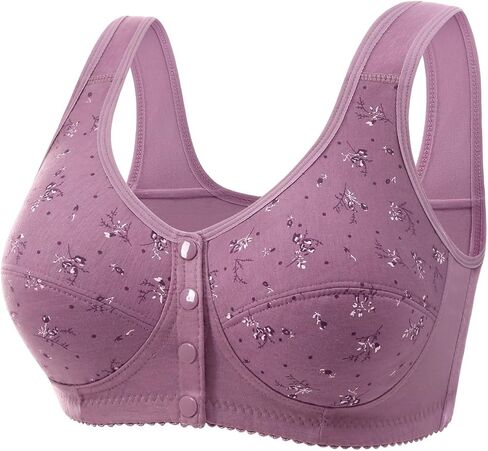 Daisy Floral Bra for Women Front Closure Wireless Lace Bralette Full Coverage Comfy Soft No Underwire Bras in Kuwait