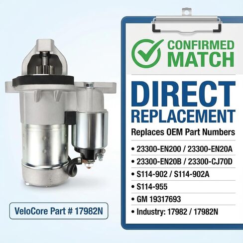 محرك تشغيل 17982 متوافق مع Nissan Sentra 2.0L 1.8L 1.6L 07-19، Versa 1.8 07-12، Juke 11-17، Cube 09-14، NV200 13-21، محرك شيفروليه سيتي إكسبريس 15-18 L4 OE# S114-902A 19317693 in Kuwait