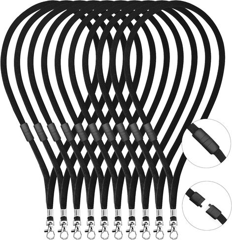Fushing Breakaway Neck Lanyards Key Chain - Black Badge Lanyards for ID Badge Holders, Comfortable Neck Straps in Saudi Arabia