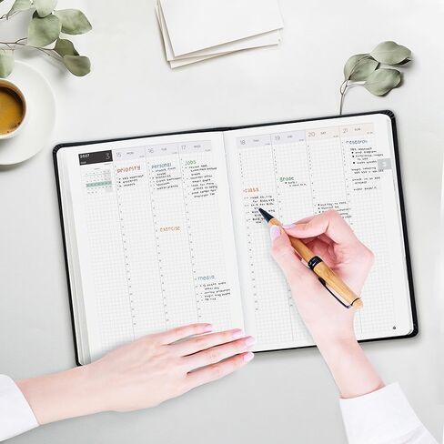 مخطط أكاديمي كل ساعة 2026-2027 - مخطط على مدار 24 ساعة مع فتحات زمنية أسبوعية وشهرية، كتاب مواعيد بغلاف مقوى للطلاب والمهنيين، تصميم ياباني بسيط، يونيو 2026 - يوليو 2027 (6 × 8.5) in Kuwait