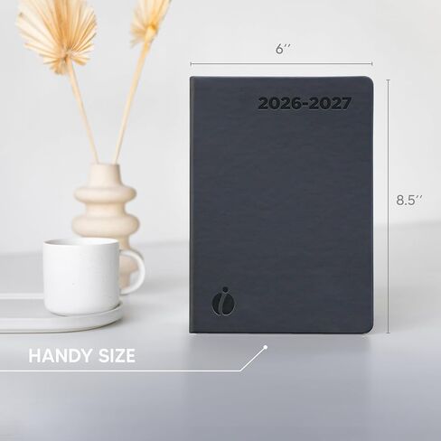 مخطط أكاديمي كل ساعة 2026-2027 - مخطط على مدار 24 ساعة مع فتحات زمنية أسبوعية وشهرية، كتاب مواعيد بغلاف مقوى للطلاب والمهنيين، تصميم ياباني بسيط، يونيو 2026 - يوليو 2027 (6 × 8.5) in Kuwait