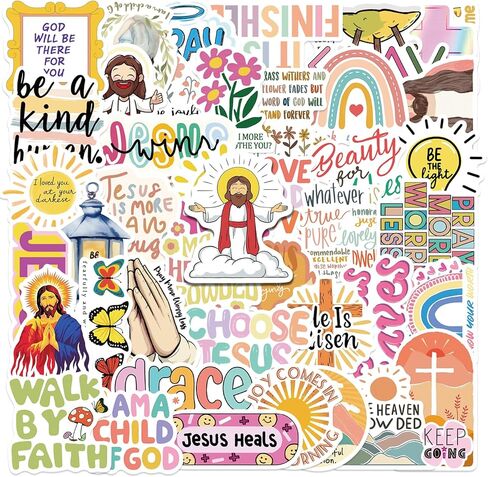 200PCS Easter Stickers, Inspirational Christian Stickers, Waterproof Planner Sticker for Water Bottle, Laptop, Planner, Journaling, Scrapbook, Bible Verse Sticker, Christian Gifts for Women - Colorful in Kuwait