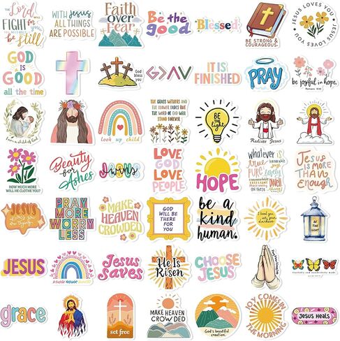 200PCS Easter Stickers, Inspirational Christian Stickers, Waterproof Planner Sticker for Water Bottle, Laptop, Planner, Journaling, Scrapbook, Bible Verse Sticker, Christian Gifts for Women - Colorful in Kuwait