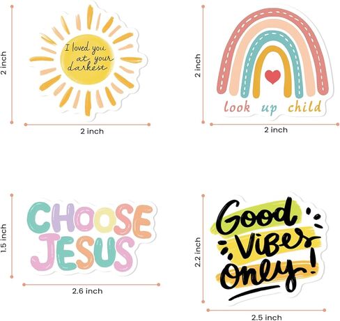 200PCS Easter Stickers, Inspirational Christian Stickers, Waterproof Planner Sticker for Water Bottle, Laptop, Planner, Journaling, Scrapbook, Bible Verse Sticker, Christian Gifts for Women - Colorful in Kuwait