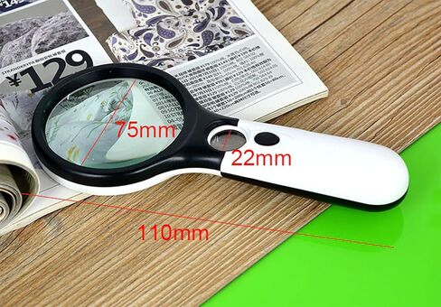 Heavy-Duty Magnifying Glass with Light | 3X & 45x Magnification | Scratch-Proof Lens | Handheld | Lightweight | for Seniors with Macular Degeneration, Adults with Hobbies & Kids with Curiosity in Saudi Arabia