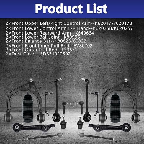 16pcs Front Suspension RWD Control Arm Sway Bar Link Tie Rod End Boot Replacement for 2005-2010 Chrysler 300, 2006-2010 Dodge Charger, 2008-2010 Dodge Challenger,2005-2008 Dodge Magnum in Saudi Arabia