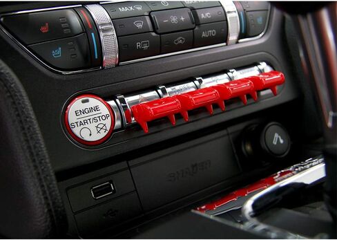 Center Console Switch Button Cover Trim Interior Accessories for Ford Mustang 2015-2023 (Red) in Saudi Arabia
