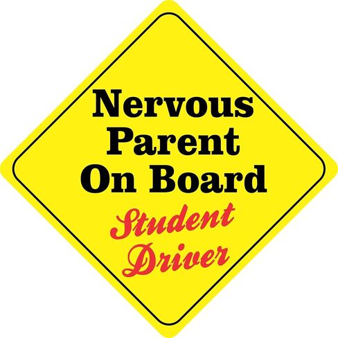 StickerTalk Nervous Parent on Board Student Driver Magnet, 12 inches by 12 inches in Saudi Arabia