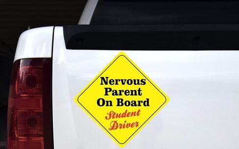StickerTalk Nervous Parent on Board Student Driver Magnet, 12 inches by 12 inches in Saudi Arabia