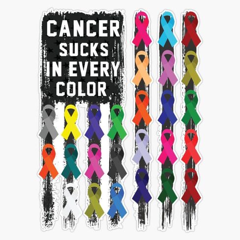 Magnet Cancer Awareness Cancer Sucks in Every Color Magnetic Vinyl Sticker 5" in Saudi Arabia