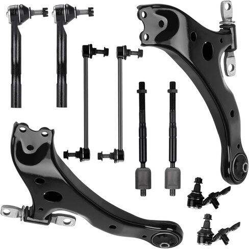 10PCS Front Lower Control Arm with Ball Joint Assembly for Lexus ES300 Toyota Camry 2002 2003 Sway Bars End Links + Inner Outer Tie Rods End Suspension kit K620333 K620334 K90346 K90347 ES3601 in Saudi Arabia
