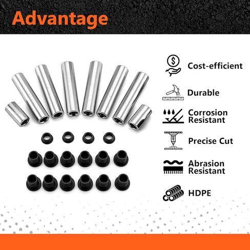 مجموعة البطانات الأمامية للذراع A شديدة التحمل متوافقة مع مجموعة جلبات ذراع التعليق Polaris RZR XP 4 1000 2014-2016 HDPE والفولاذ in Kuwait